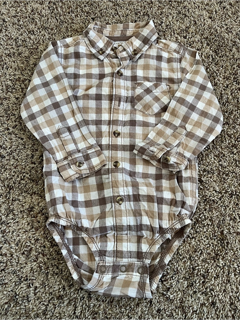 Carters Long Sleeve Button-up Onesie - Size 18 months